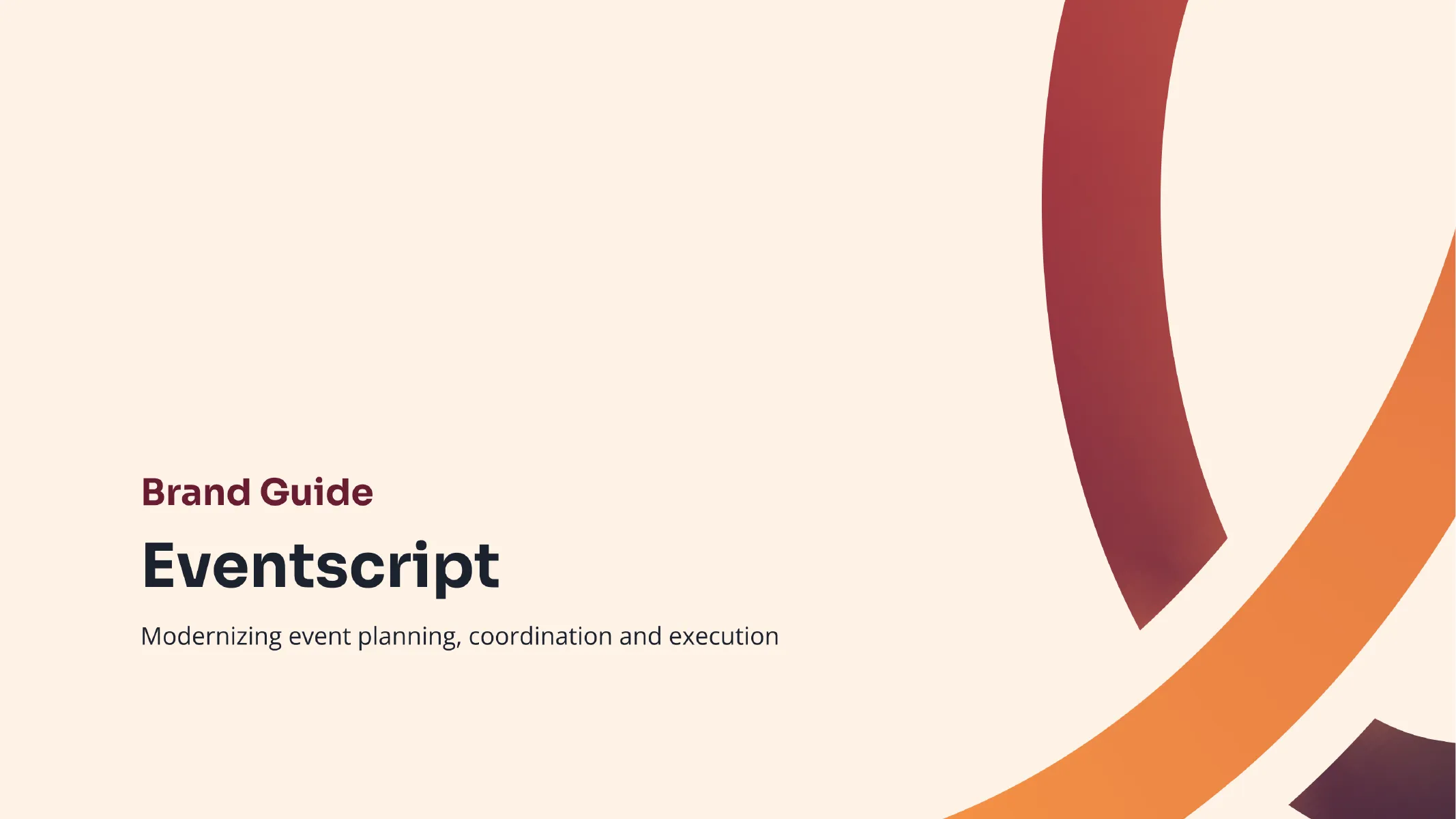Cover of the Eventscript brand guide